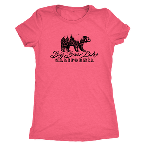 Big Bear Lake California V.2, Womens, Black T-shirt Next Level Womens Triblend Vintage Light Pink S