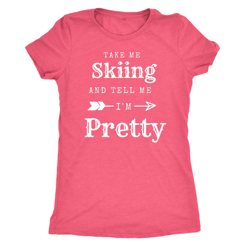 Image of Take Me Skiing T-shirt Next Level Womens Triblend Vintage Light Pink S