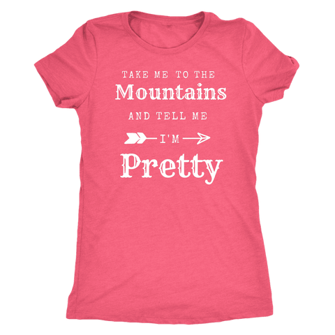 Image of To The Mountains Womens Shirts T-shirt Next Level Womens Triblend Vintage Light Pink S