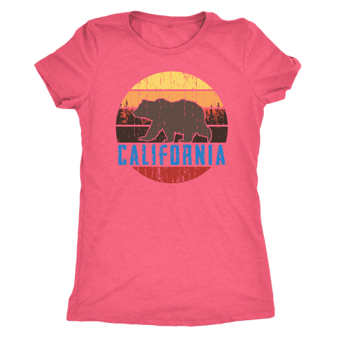 Image of Big Bear California Shirt V.1, Womens Shirts T-shirt Next Level Womens Triblend Vintage Light Pink S