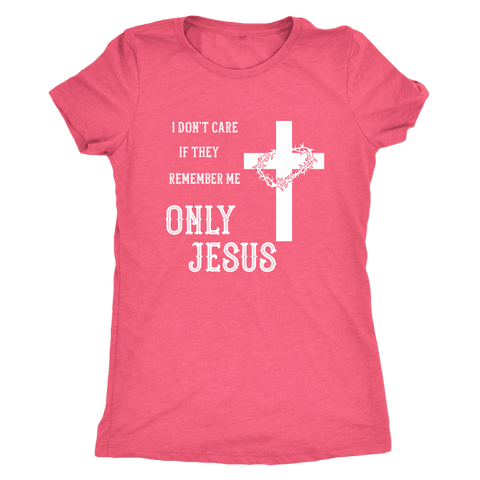 Image of Only Jesus! T-shirt Next Level Womens Triblend Vintage Light Pink S