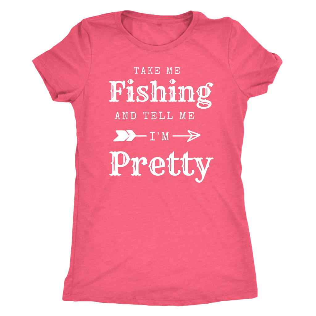 Take Me Fishing T-shirt Next Level Womens Triblend Vintage Light Pink S
