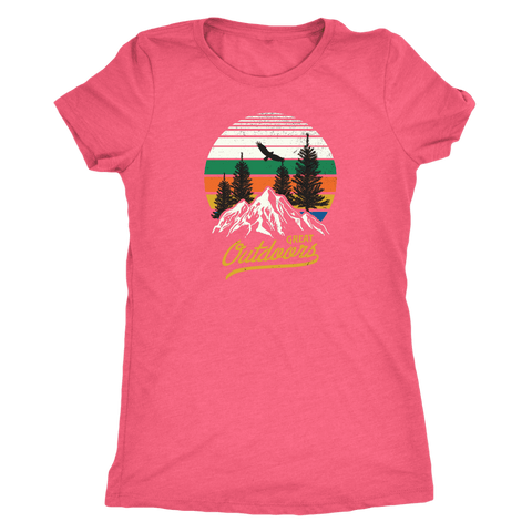 Image of Great Outdoors Shirts | Womens T-shirt Next Level Womens Triblend Vintage Light Pink S