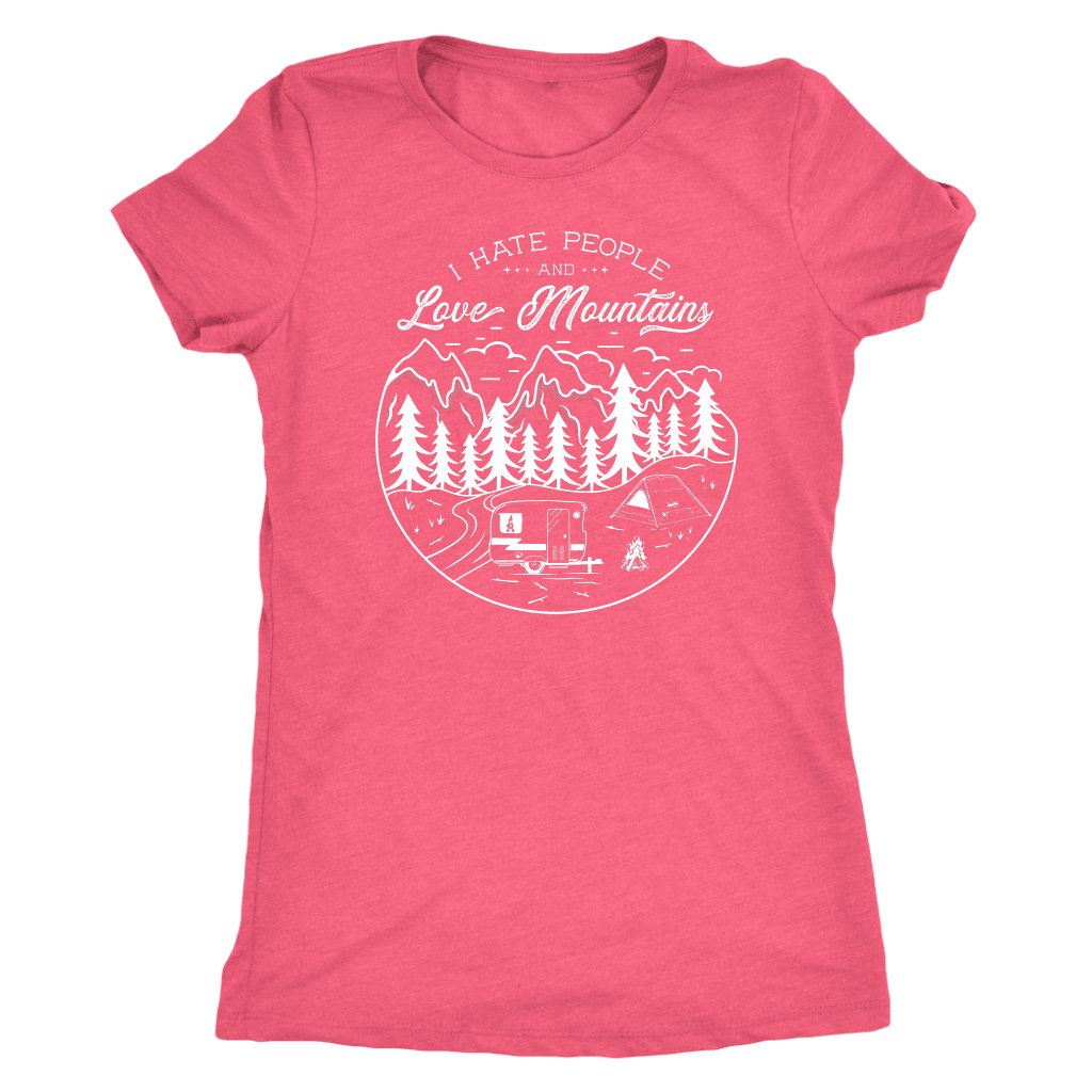 Hate Peeps, Love Mountains T-shirt Next Level Womens Triblend Vintage Light Pink S