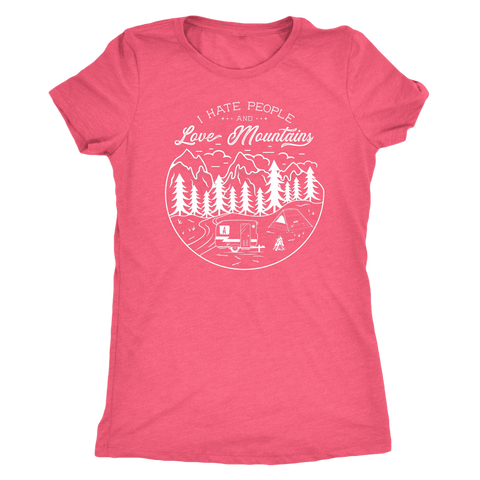 Image of Hate Peeps, Love Mountains T-shirt Next Level Womens Triblend Vintage Light Pink S