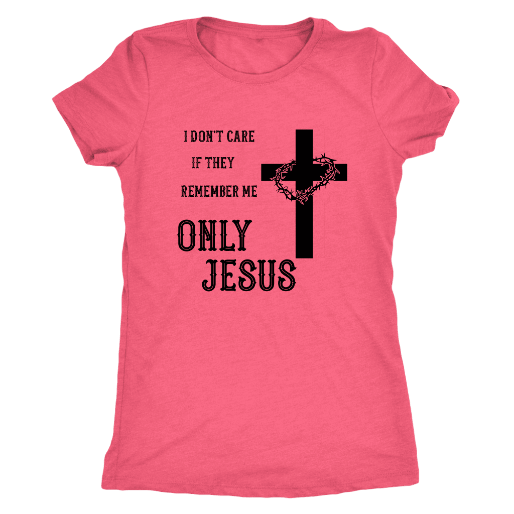 Only Jesus! Black Print T-shirt Next Level Womens Triblend Vintage Light Pink S