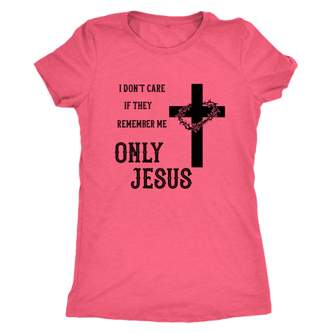 Image of Only Jesus! Black Print T-shirt Next Level Womens Triblend Vintage Light Pink S