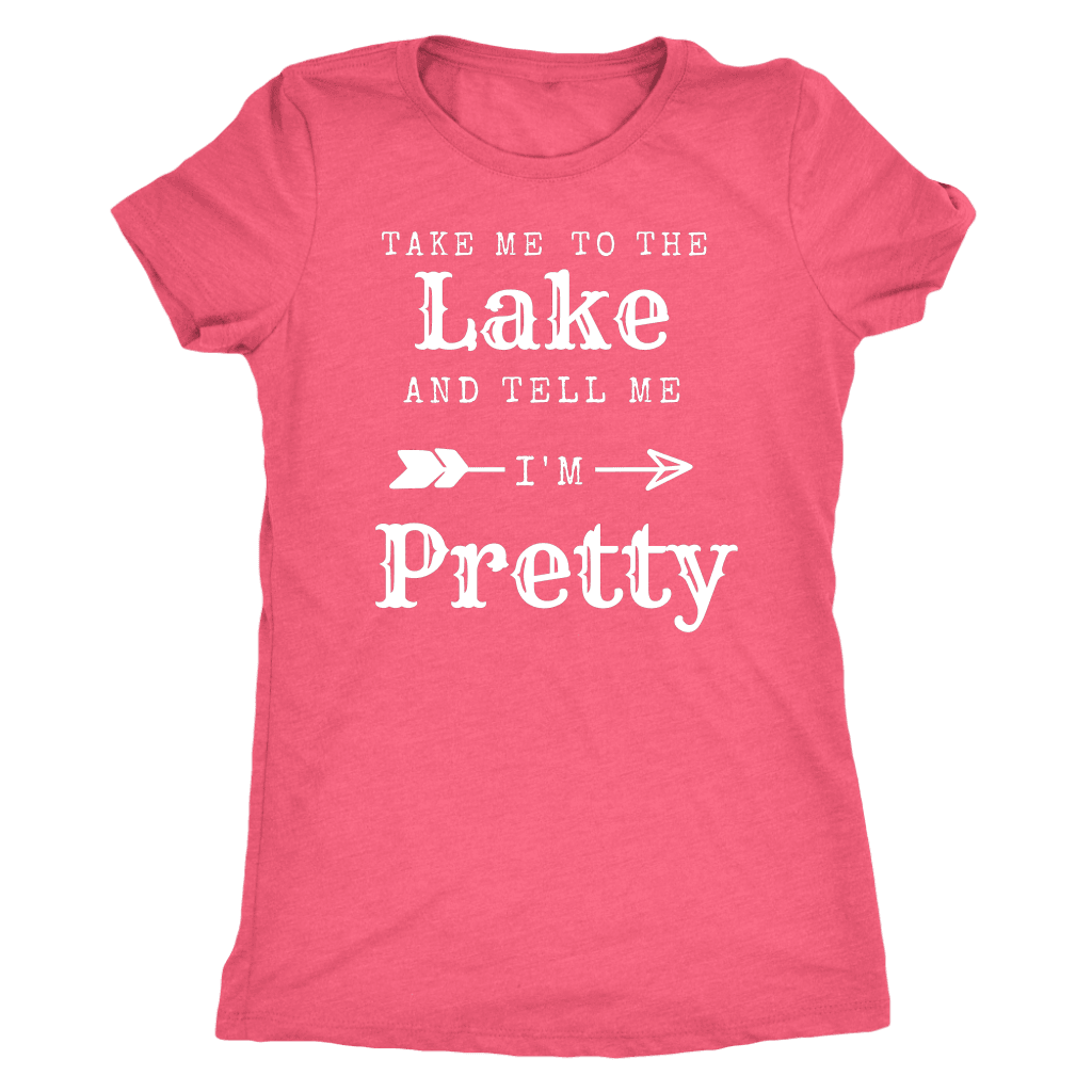 To The Lake T-shirt Next Level Womens Triblend Vintage Light Pink S