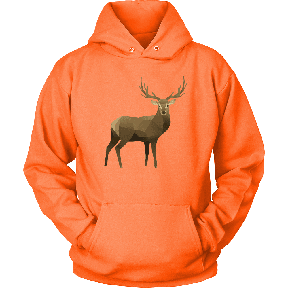 Real Polygonal Deer T-shirt Unisex Hoodie Neon Orange S