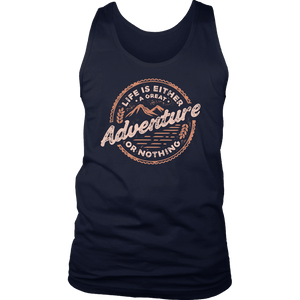 Life Is A Great Adventure T-shirt District Mens Tank Navy S