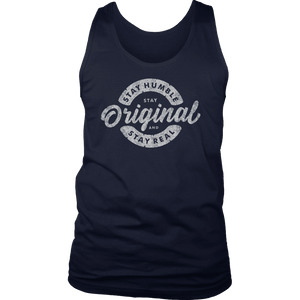 Stay Real, Stay Original Mens Shirts T-shirt District Mens Tank Navy S