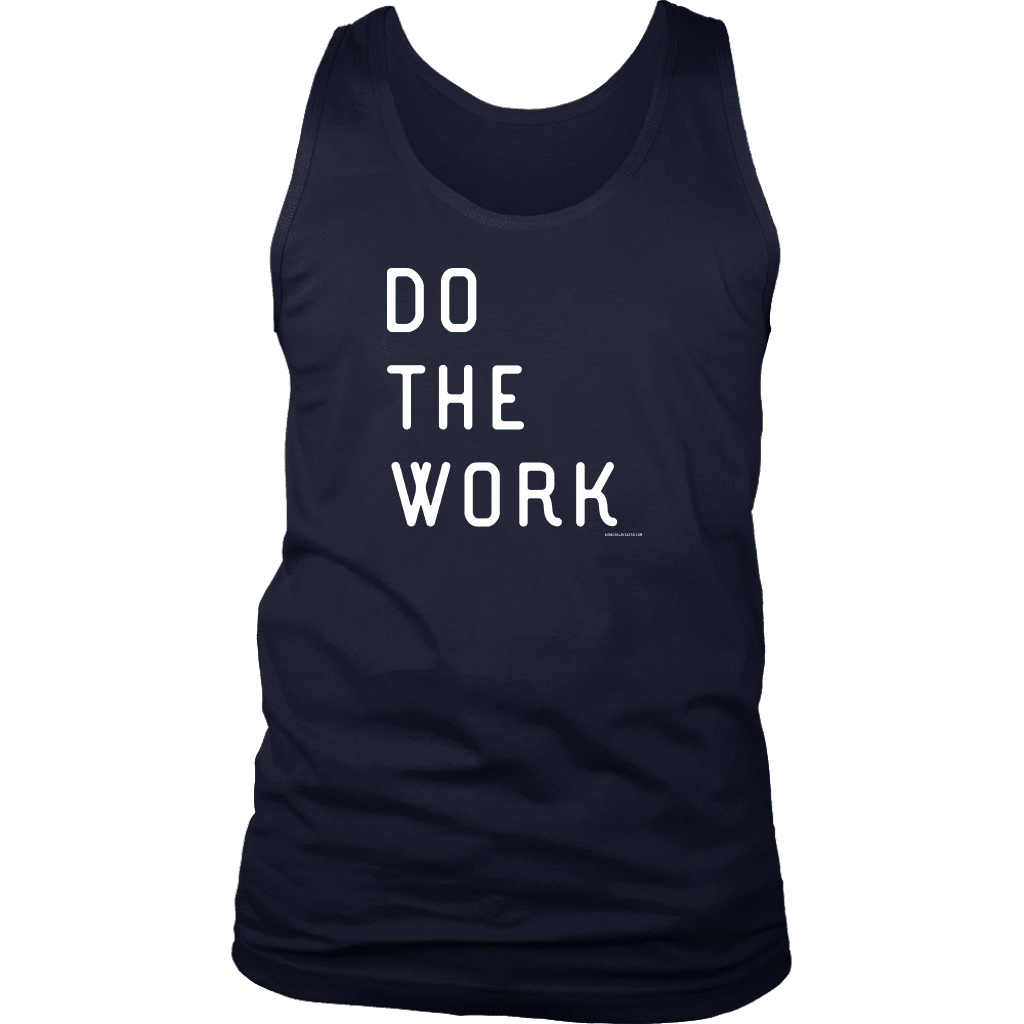 Do The Work | Mens | White Print T-shirt District Mens Tank Navy S