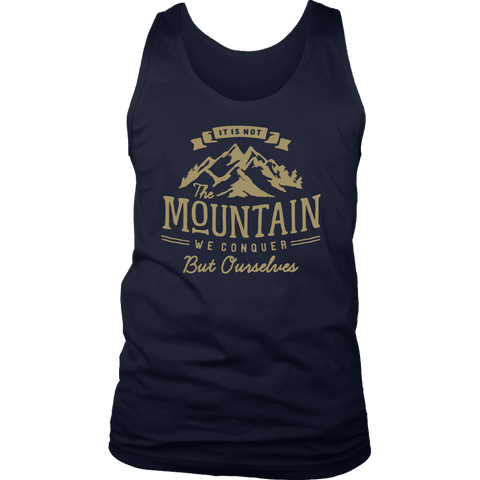 Image of We Conquer Ourselves T-shirt District Mens Tank Navy S