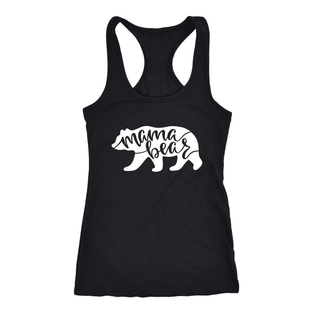 Mama Bear Shirts T-shirt Next Level Racerback Tank Black XS