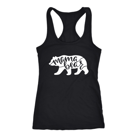 Image of Mama Bear Shirts T-shirt Next Level Racerback Tank Black XS