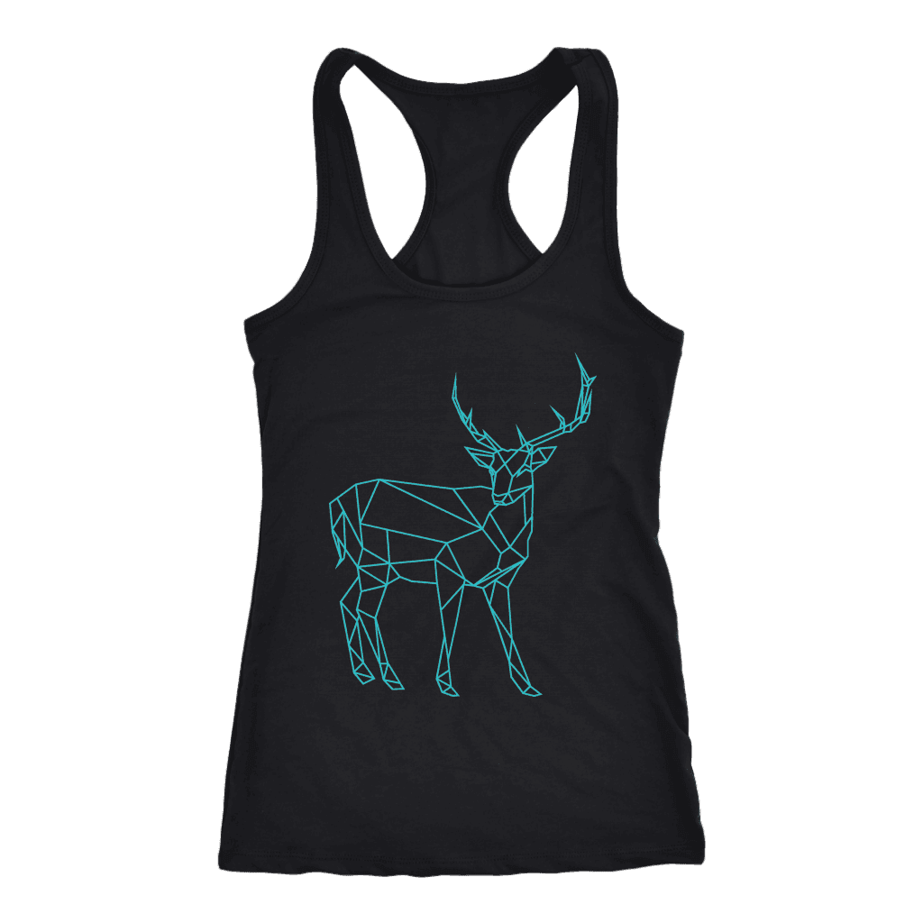 Geometric Deer Womens Shirt T-shirt Next Level Racerback Tank Black XS