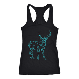 Geometric Deer Womens Shirt T-shirt Next Level Racerback Tank Black XS