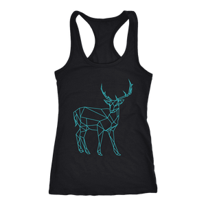 Geometric Deer Womens Shirt T-shirt Next Level Racerback Tank Black XS
