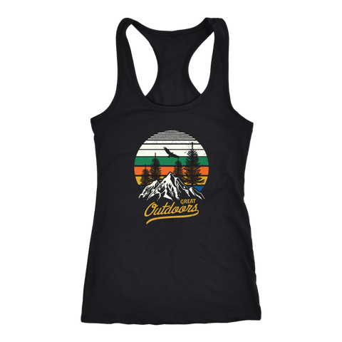 Image of Great Outdoors Shirts | Womens T-shirt Next Level Racerback Tank Black XS