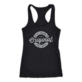 Stay Real, Stay Original Womens T-shirt Next Level Racerback Tank Black XS