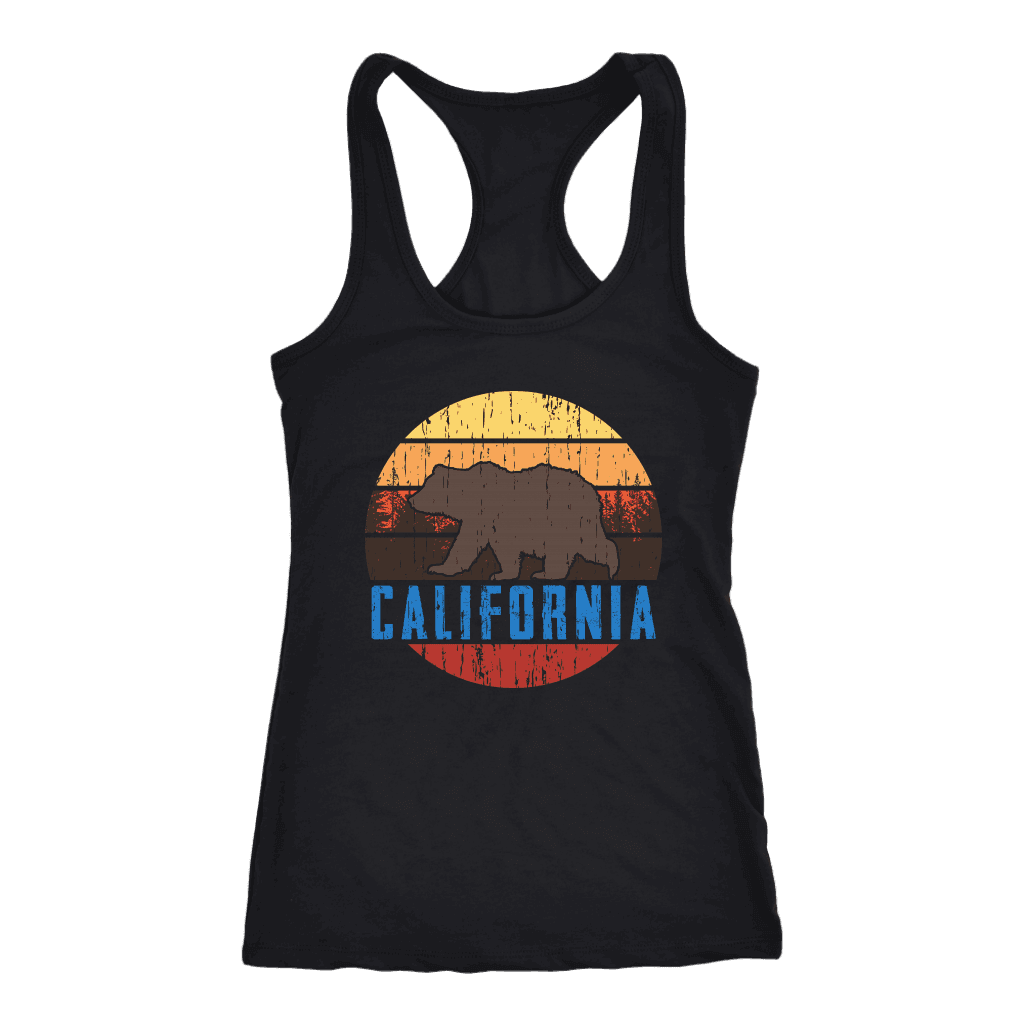 Big Bear California Shirt V.1, Womens Shirts T-shirt Next Level Racerback Tank Black XS