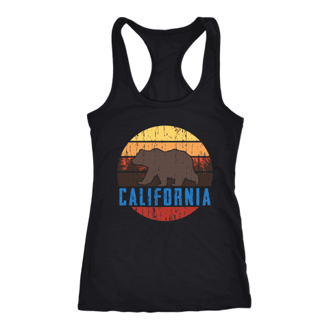 Image of Big Bear California Shirt V.1, Womens Shirts T-shirt Next Level Racerback Tank Black XS