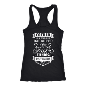 Father and Daughter Fishing Partners T-shirt Next Level Racerback Tank Black XS