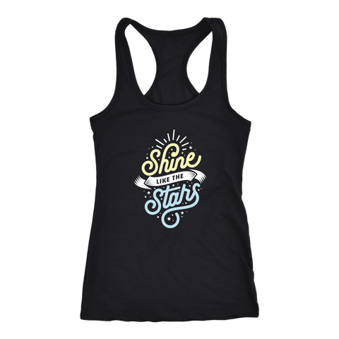 Image of Shine Like The Stars T-shirt Next Level Racerback Tank Black XS