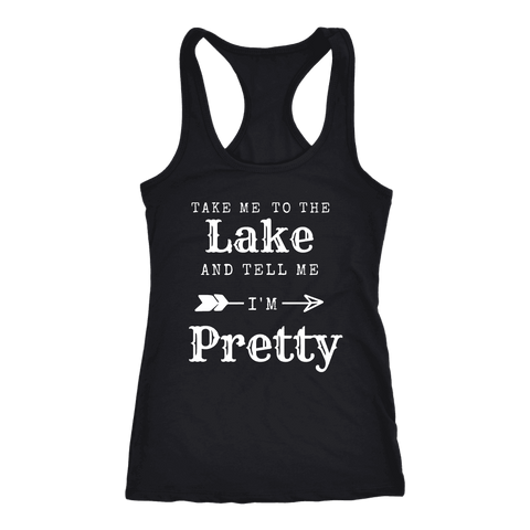 Image of To The Lake T-shirt Next Level Racerback Tank Black XS