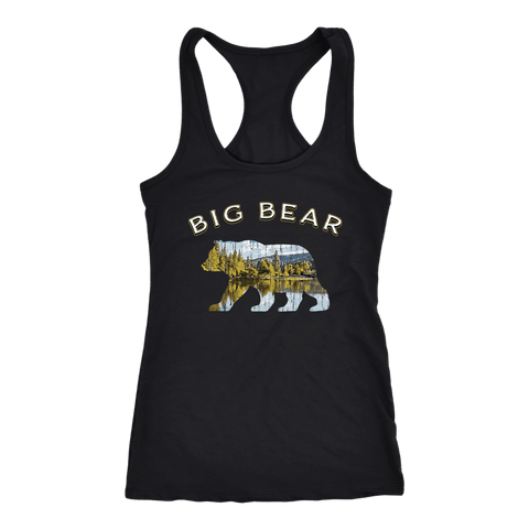 Image of Big Bear Shirt V.1 Women's Shirt T-shirt Next Level Racerback Tank Black XS