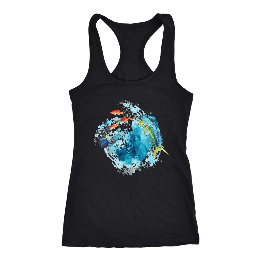 Dorado Fish T-shirt Next Level Racerback Tank Black XS