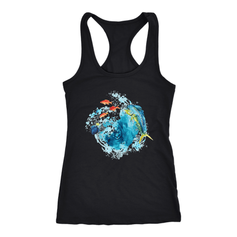 Image of Dorado Fish T-shirt Next Level Racerback Tank Black XS