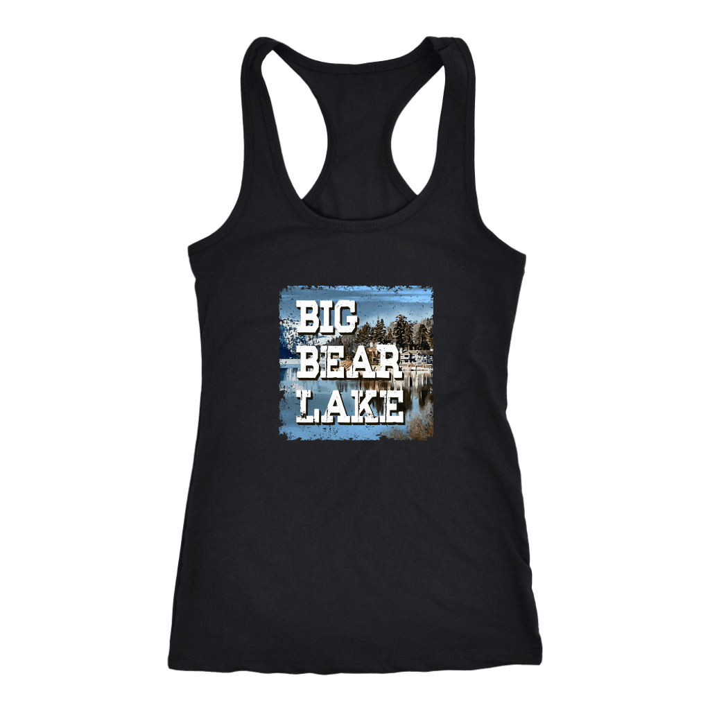 Big Bear Lake V.1, Women's Shirt T-shirt Next Level Racerback Tank Black XS