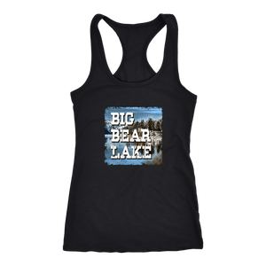 Big Bear Lake V.1, Women's Shirt T-shirt Next Level Racerback Tank Black XS