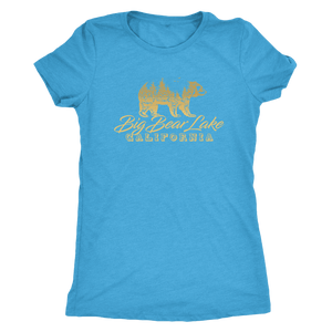 Big Bear Lake California V.2, Womens, Gold T-shirt Next Level Womens Triblend Vintage Turquoise S
