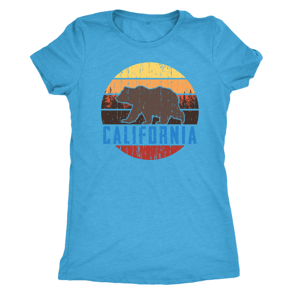 Big Bear California Shirt V.1, Womens Shirts T-shirt Next Level Womens Triblend Vintage Turquoise S