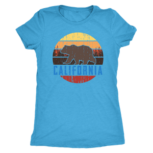 Big Bear California Shirt V.1, Womens Shirts T-shirt Next Level Womens Triblend Vintage Turquoise S