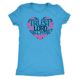 Trust in the Lord T-shirt Next Level Womens Triblend Vintage Turquoise S