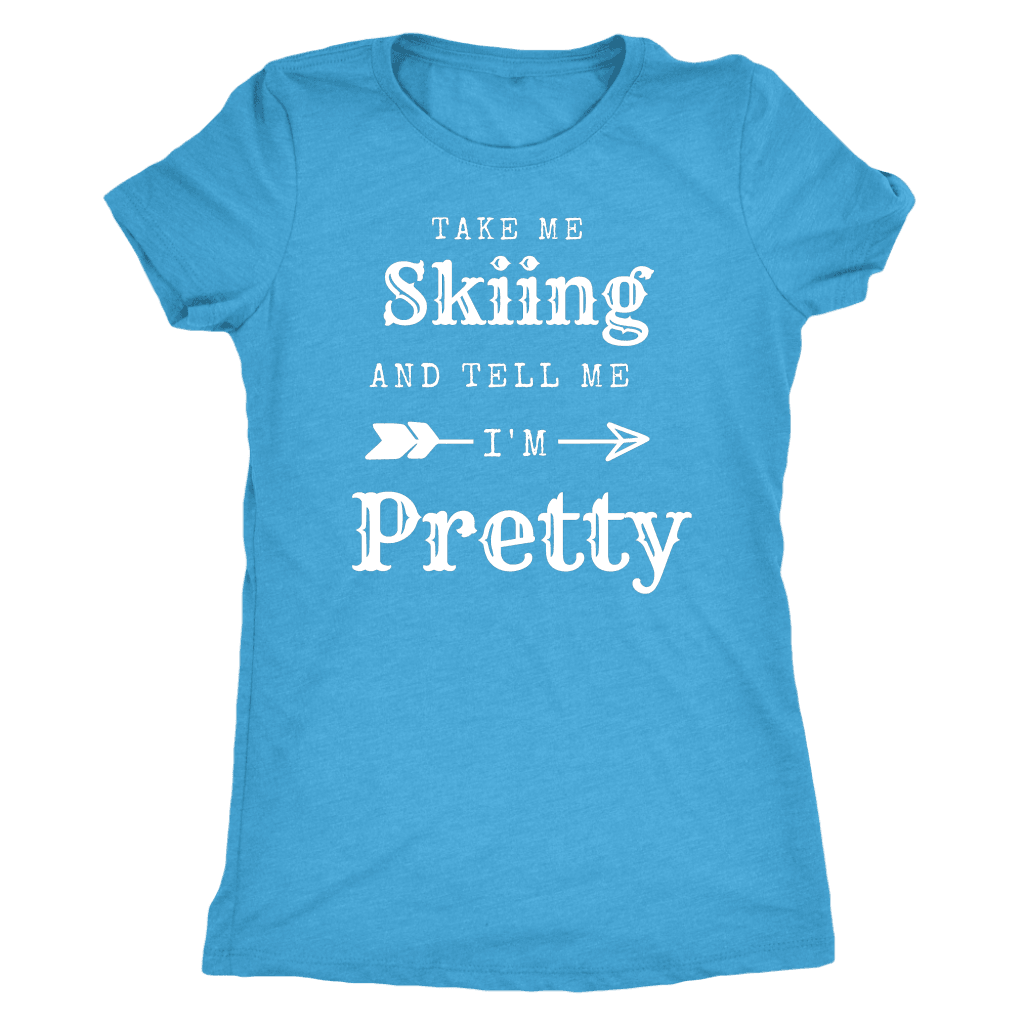 Take Me Skiing T-shirt Next Level Womens Triblend Vintage Turquoise S