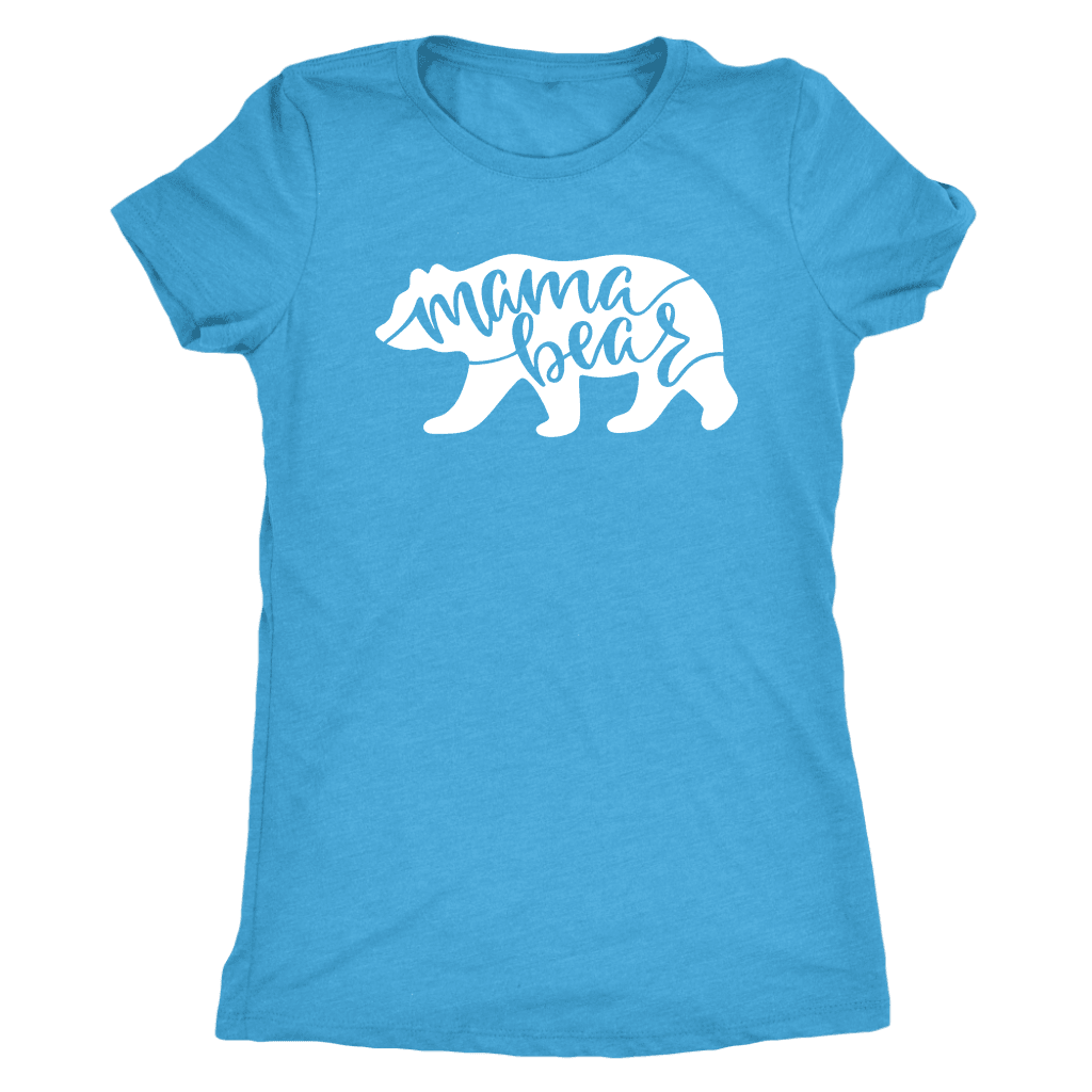 Mama Bear Shirts T-shirt Next Level Womens Triblend Vintage Turquoise S