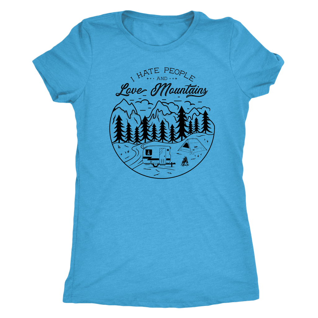 Love The Mountains Womens T-shirt Next Level Womens Triblend Vintage Turquoise S