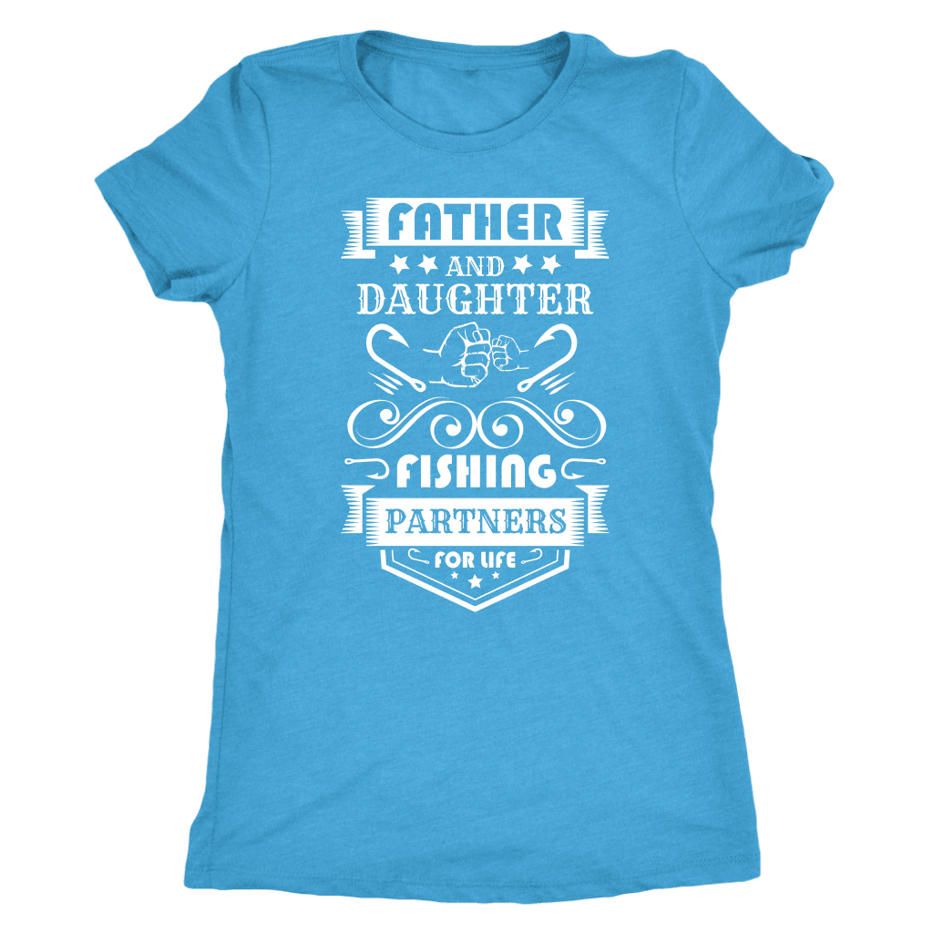Father and Daughter Fishing Partners T-shirt Next Level Womens Triblend Vintage Turquoise S