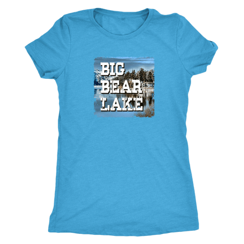 Image of Big Bear Lake V.1, Women's Shirt T-shirt Next Level Womens Triblend Vintage Turquoise S
