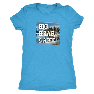 Big Bear Lake V.1, Women's Shirt T-shirt Next Level Womens Triblend Vintage Turquoise S