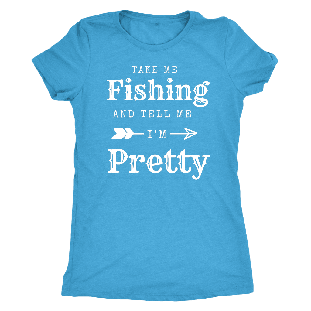 Take Me Fishing T-shirt Next Level Womens Triblend Vintage Turquoise S
