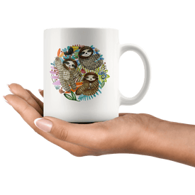 Fun Watercolor Sloth Mugs