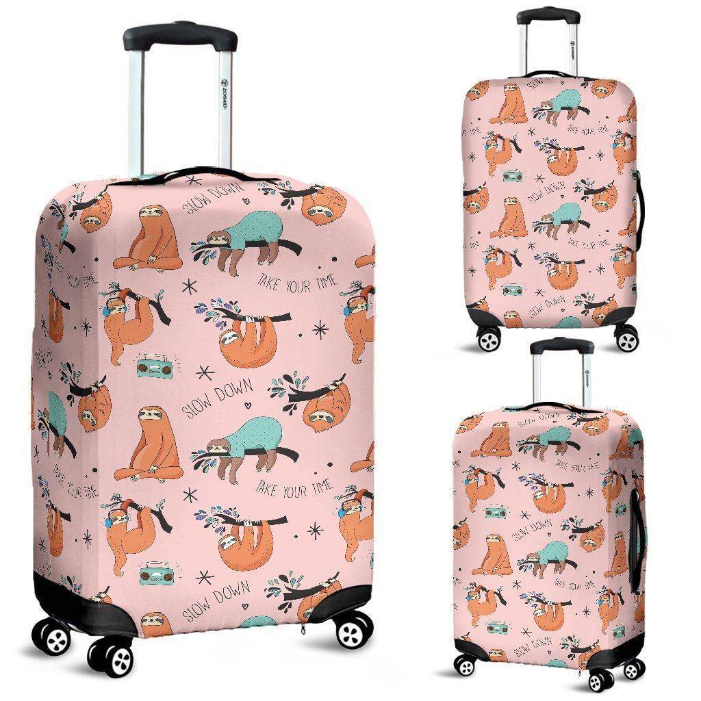 Cool Sloths Luggage Cover Pink 