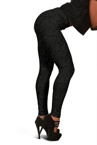 Premium Leggings with Grey Flowers 
