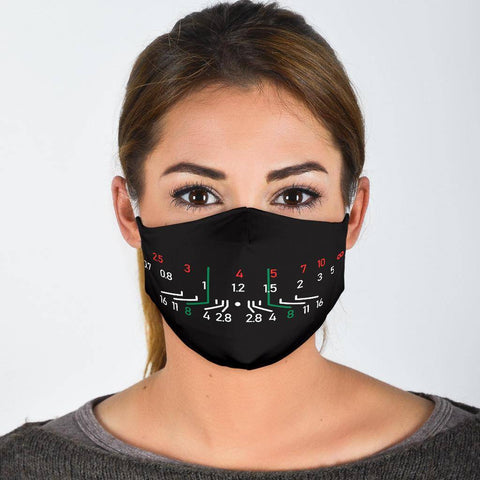Image of Focal Length Face Mask Black Face Mask - White Adult Mask + 2 FREE Filters (Age 13+) 