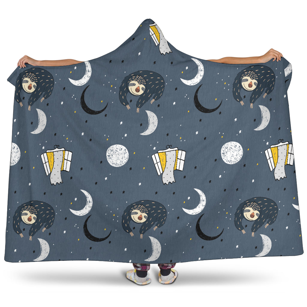 Sleeping Space Sloth Hooded Blanket Large Print